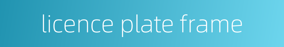 licence plate frame的同义词