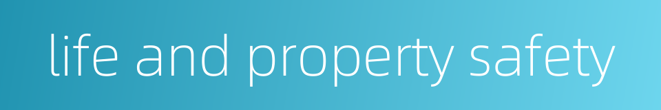 life and property safety的同义词