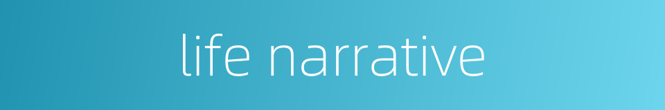 life narrative的同义词