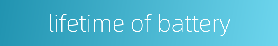 lifetime of battery的同义词