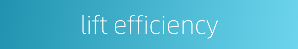 lift efficiency的同义词