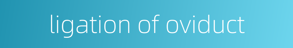 ligation of oviduct的同义词