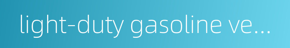 light-duty gasoline vehicles的同义词