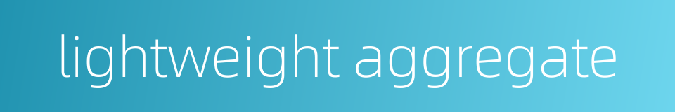 lightweight aggregate的同义词