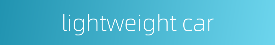 lightweight car的同义词