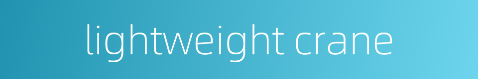 lightweight crane的同义词