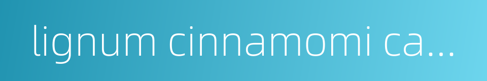 lignum cinnamomi camphorae的同义词