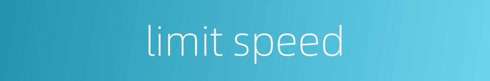 limit speed的同义词