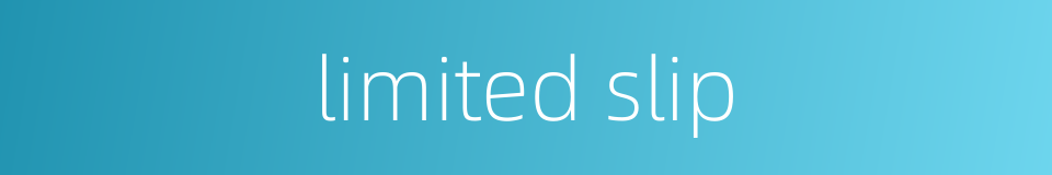 limited slip的同义词