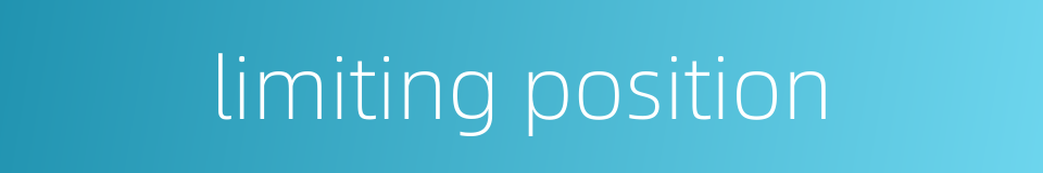 limiting position的同义词