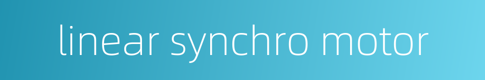 linear synchro motor的同义词