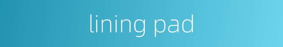 lining pad的同义词