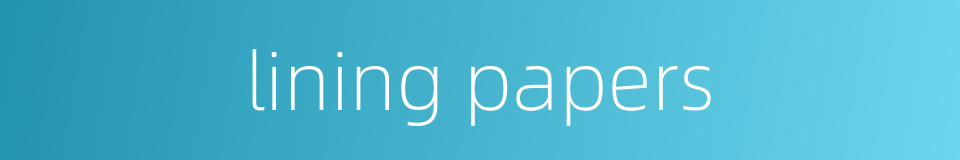 lining papers的同义词