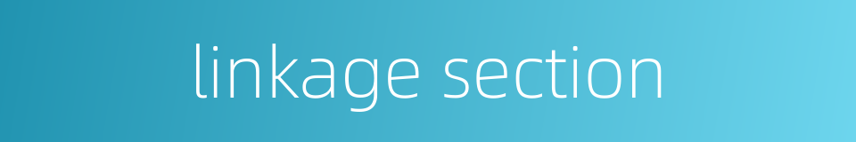 linkage section的同义词