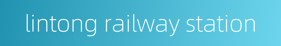 lintong railway station的同义词