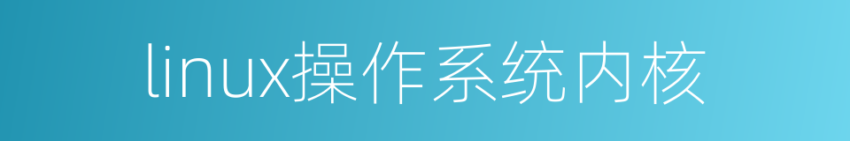 linux操作系统内核的同义词