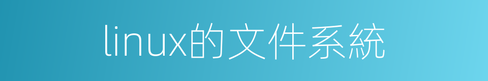 linux的文件系統的同義詞