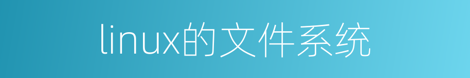 linux的文件系统的同义词