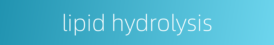 lipid hydrolysis的同义词