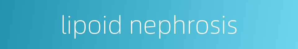 lipoid nephrosis的同义词