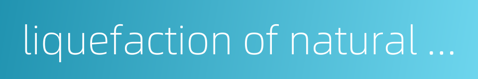 liquefaction of natural gas的同义词