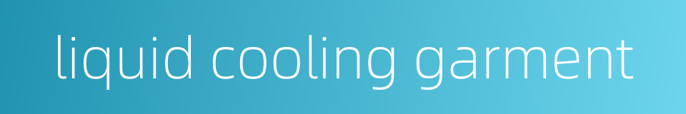 liquid cooling garment的同义词