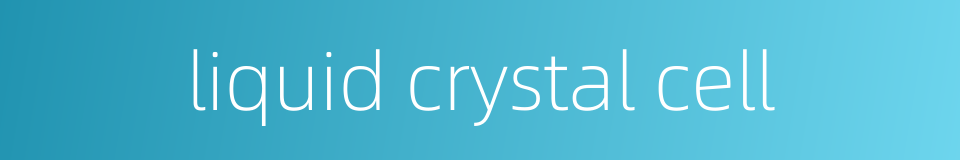 liquid crystal cell的同义词