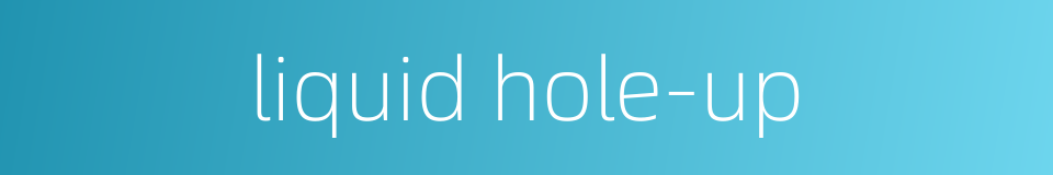 liquid hole-up的同义词