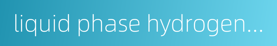 liquid phase hydrogenation的同义词