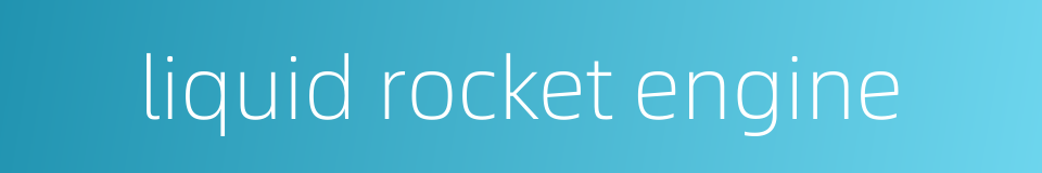 liquid rocket engine的同义词