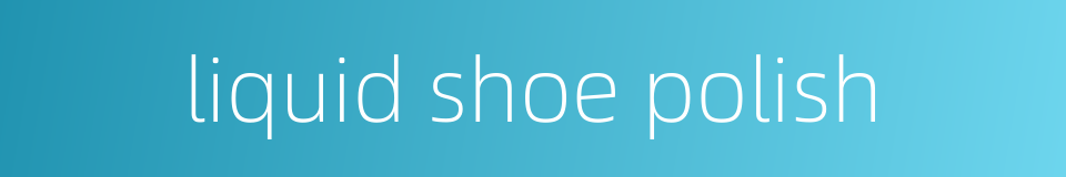 liquid shoe polish的同义词