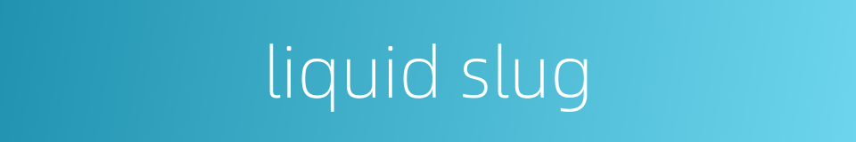 liquid slug的同义词