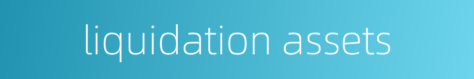 liquidation assets的同义词