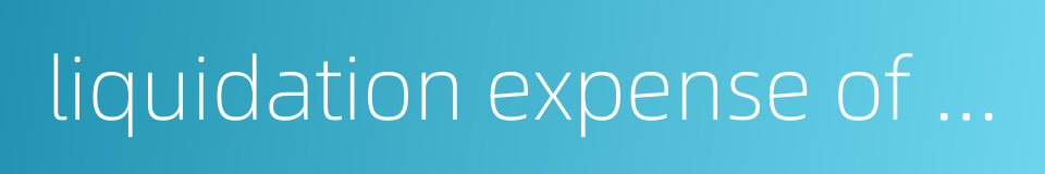 liquidation expense of fixed assets的同义词