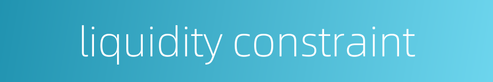 liquidity constraint的同义词