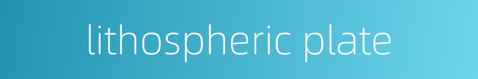 lithospheric plate的同义词
