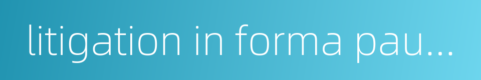 litigation in forma pauperis的同义词