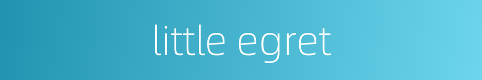 little egret的同义词
