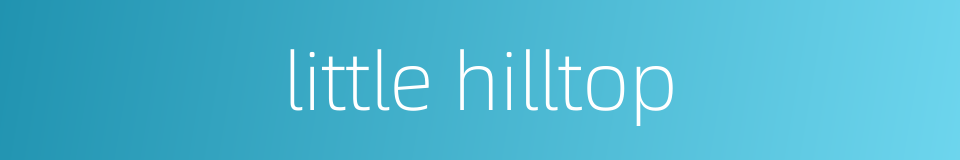 little hilltop的同义词