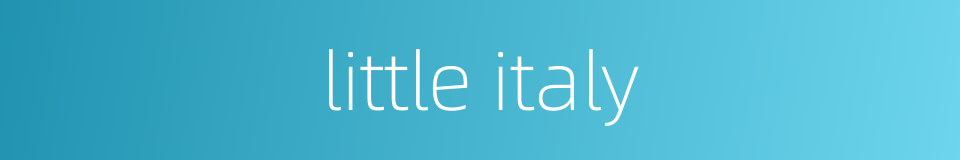 little italy的同义词