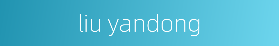 liu yandong的同义词