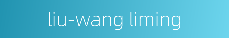 liu-wang liming的同义词