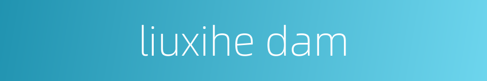 liuxihe dam的同义词