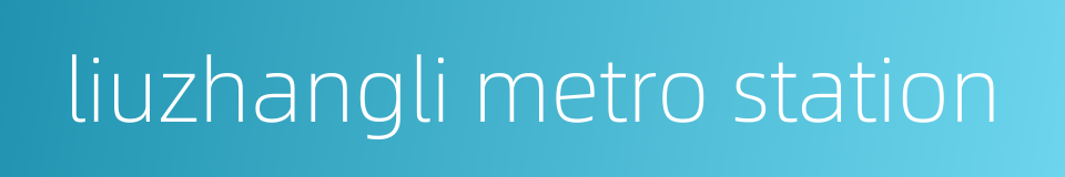 liuzhangli metro station的同义词