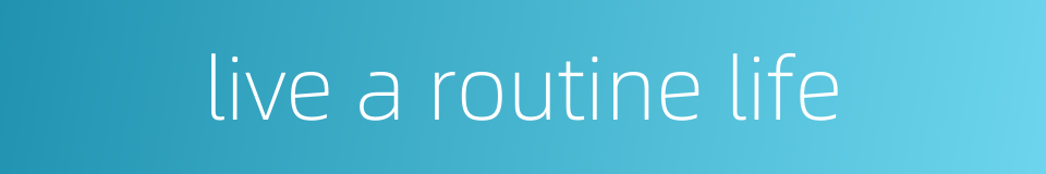 live a routine life的同义词