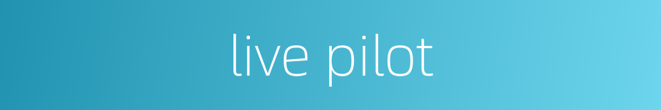 live pilot的同义词