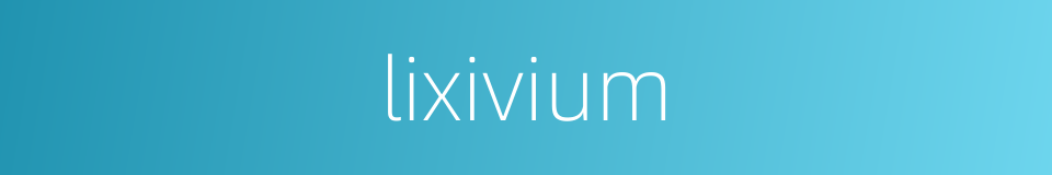 lixivium的同义词