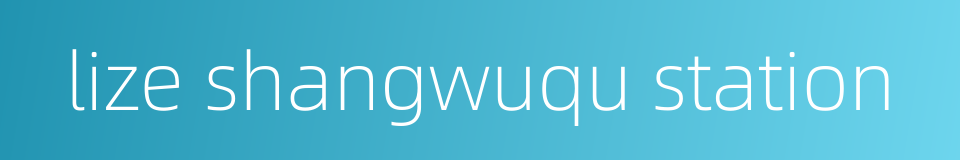 lize shangwuqu station的同义词