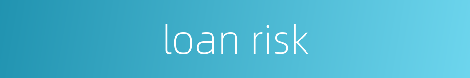loan risk的同义词