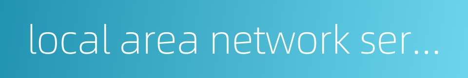 local area network server的同义词